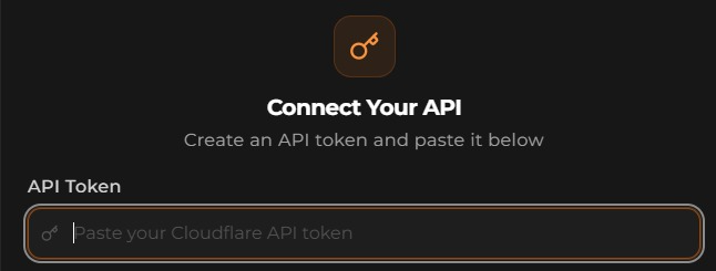 EZY.ai API token input field ready to accept the Cloudflare token