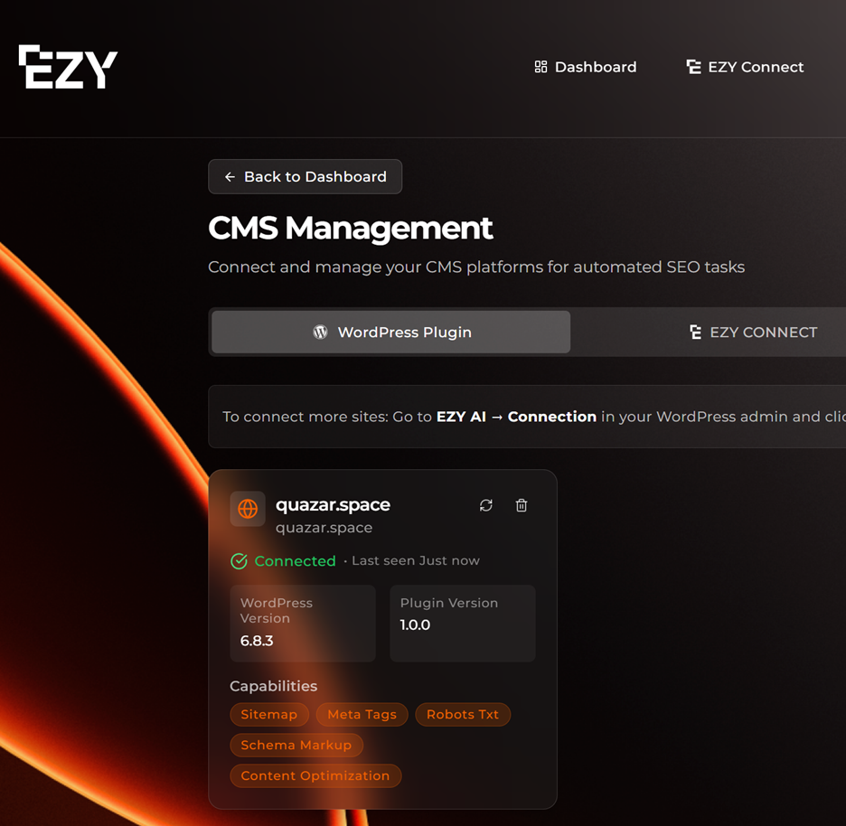 Step 12: Click Connect Site